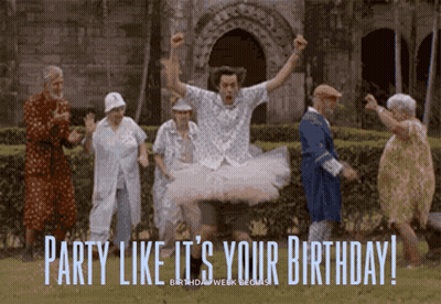 Elderly People Dancing Party Like Its Your Birthday GIF