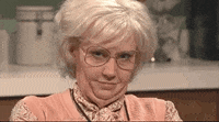 Elderly Woman Aggressive Flirt Look  GIF