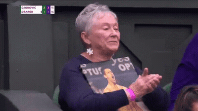 Elderly Woman Applauding Wearing Shirt Saying Yes Op GIF