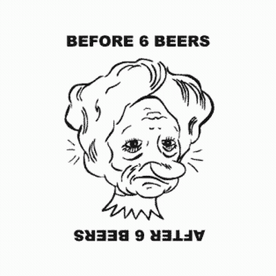 Elderly Woman Before 6 Beers And After 6 Beers GIF