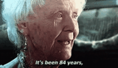 Elderly Woman Close-Up It's Been 84 Years GIF