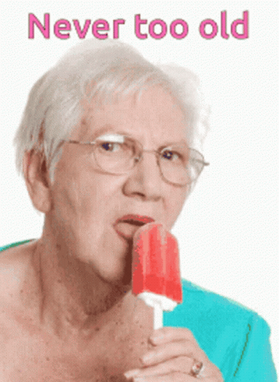 Elderly Woman Eating Popsicle Never Too Old GIF