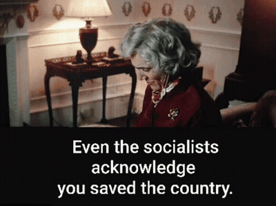 Elderly Woman: Even Socialists Acknowledge You Saved Country GIF