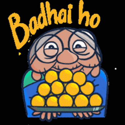 Elderly Woman Holding Tray Of Yellow Balls Badhai Ho GIF
