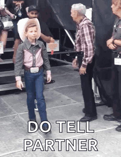 Elderly Woman In Blue Shirt Making Funny Face And Saying And That's How It's Done GIF
