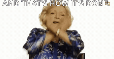 Elderly Woman In Blue Shirt Saying And That's How It's Done GIF