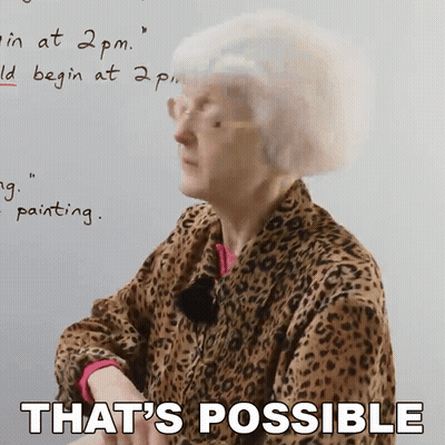 Elderly Woman In Leopard Print Jacket Says That's Possible GIF