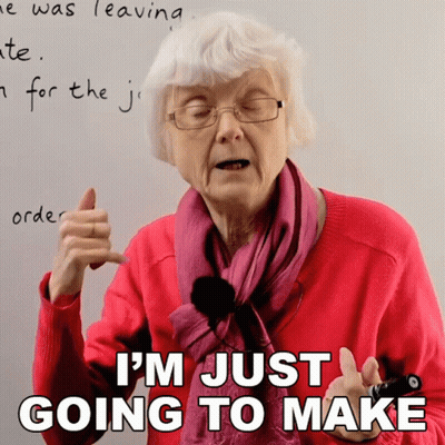 Elderly Woman In Red Sweater And Scarf Says I'm Just Going To Make GIF