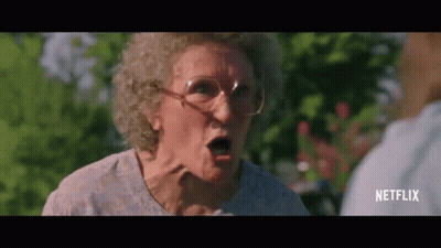 Elderly Woman Making Funny Face And Screaming GIF
