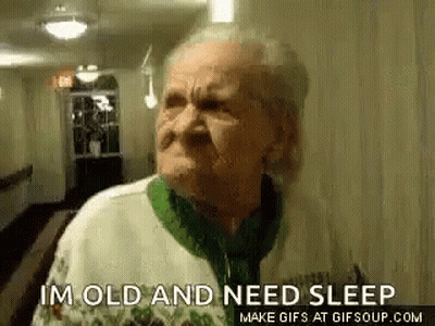 Elderly Woman Making Funny Face Saying Im Old And Need Sleep GIF