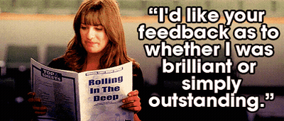 Elderly Woman Pointing At Whiteboard With Words Peek Peep Cool Brilliant Horrible Gross GIF