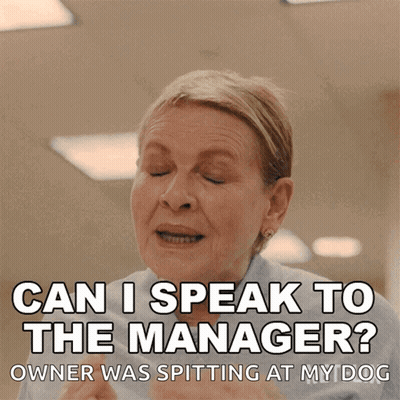 Elderly Woman Says Can I Speak To The Manager GIF