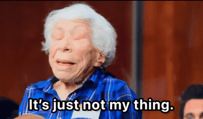 Elderly Woman Says Just Not My Thing GIF