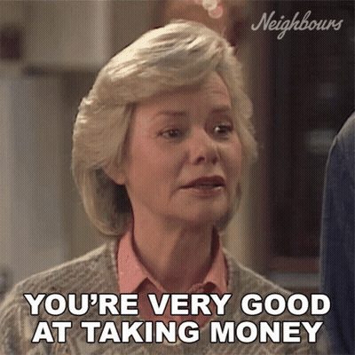 Elderly Woman Says You're Very Good At Taking Money GIF