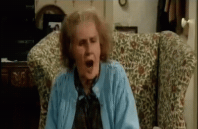 Elderly Woman Screaming In Chair GIF