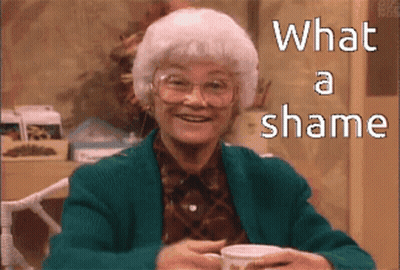 Elderly Woman Smiling Saying What A Shame GIF
