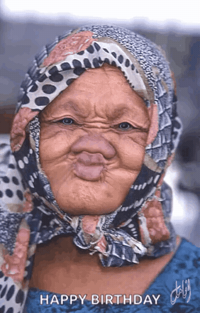 Elderly Woman Wishing Happy Birthday GIF