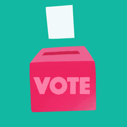 Election Day Ballot Dropped On Pink Box GIF
