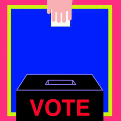 Election Day Drops Ballot Paper On Box GIF