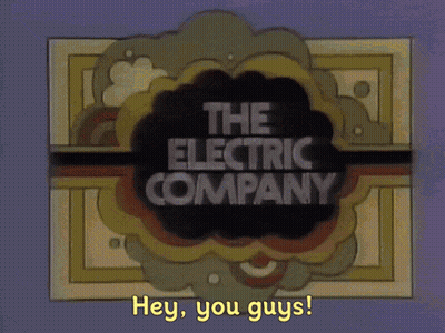 Electric Company Logo Saying Hey You Guys GIF