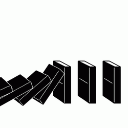 Elegant Black Dominos Falling GIF