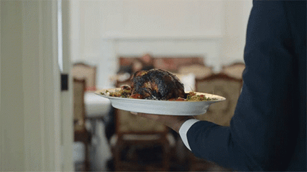 Elegant Roasted Chicken Served GIF