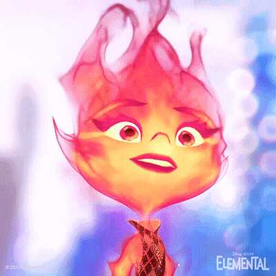 Elemental Character Looking At Camera GIF