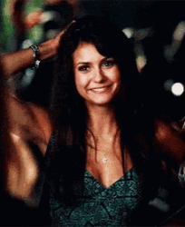 Elena Gilbert Shy Awkward Smile  GIF