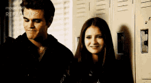 Elena Gilbert Stefan Salvatore Look Each Other Smile GIF