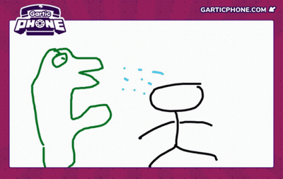Elephant And Stick Figure Garticphone.com GIF