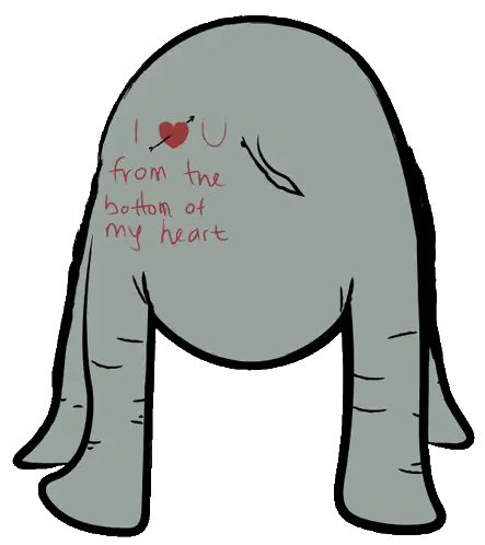 Elephant Drawing Saying I Love You Sticker