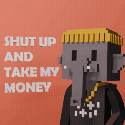 Elephant Head Cartoon Saying Shut Up GIF
