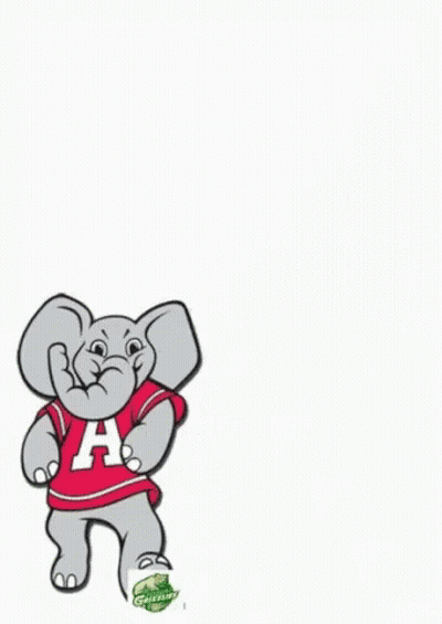 Elephant In Red Shirt With A Says Roll Tide GIF