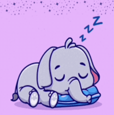 Elephant Sleeping On Pillow Goodnight GIF