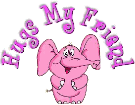 Elephant With Hugs My Friend Sticker