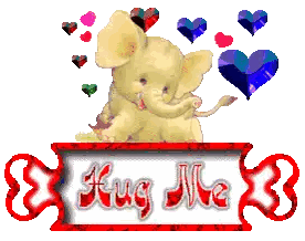 Elephants With Hug Me Text Sticker