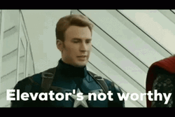 Elevator's Not Worthy By Captain America GIF