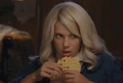Eleven Blonde Eating Waffle GIF