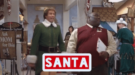 Elf Dad Calling Santa GIF