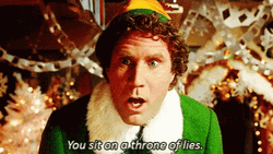 Elf Dad Sitting On Thone Of Lies GIF