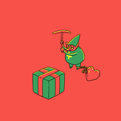 Elf Hammering Present