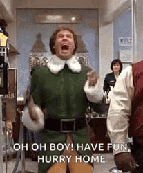 Elf Meme Have Fun Hurry Home GIF