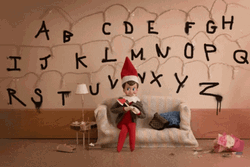 Elf On The Shelf Moving Blinking Alphabet Wall GIF