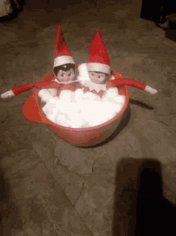 Elf On The Shelf Moving Bubble Bath GIF