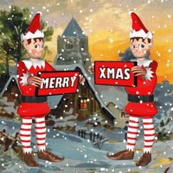 Elf On The Shelf Moving Christmas Sign GIF
