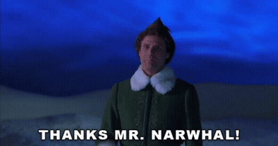 Elf Waving Saying Thanks Mr Narwhal GIF