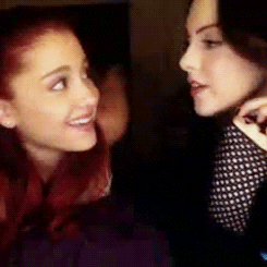 Elizabeth Gillies Talking To Ariana Grande GIF