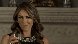 Elizabeth Hurley Drinking GIF