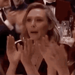 Elizabeth Olsen Clapping  GIF
