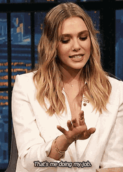 Elizabeth Olsen Doing My Job GIF